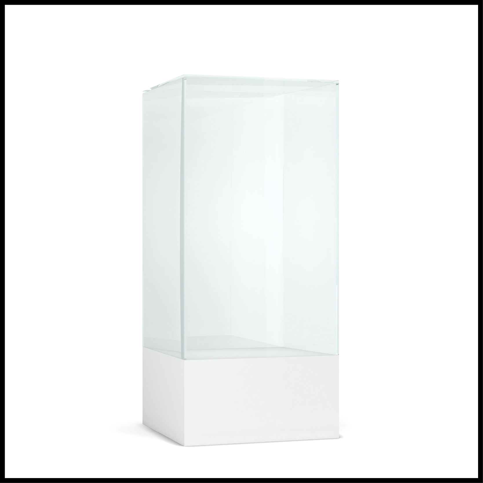 Custom Size Clear Plastic Display Cube with White Acrylic Base